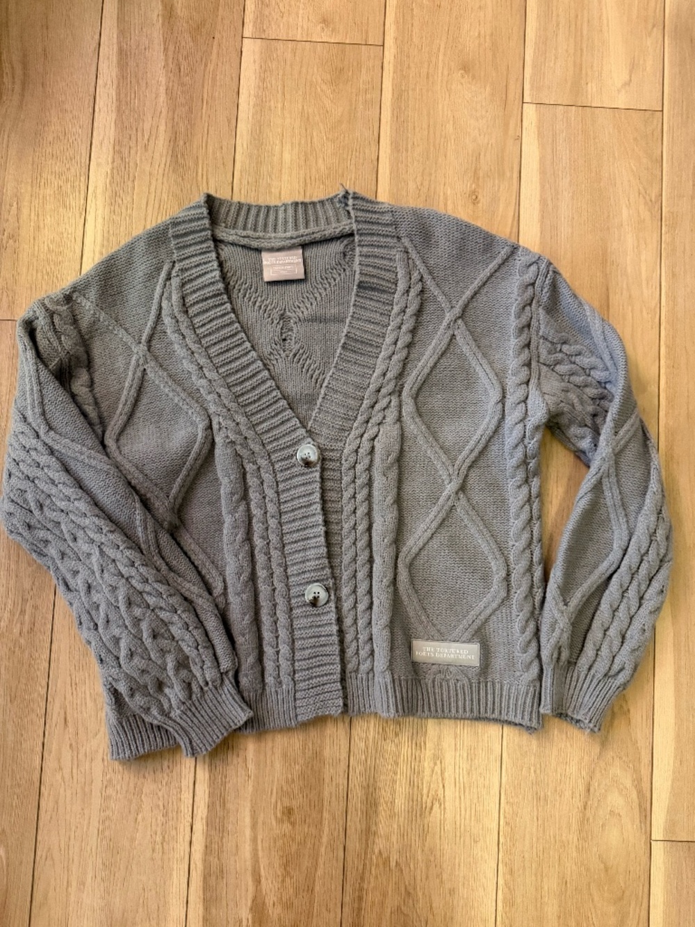 Taylor Swift The Tortured Poets Department TTPD Gray Cardigan M/L Official Merch